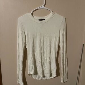 Elegant Cream Long Sleeve Women's Top